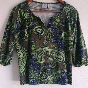 Caribbean Joe Blouse Size Petite L